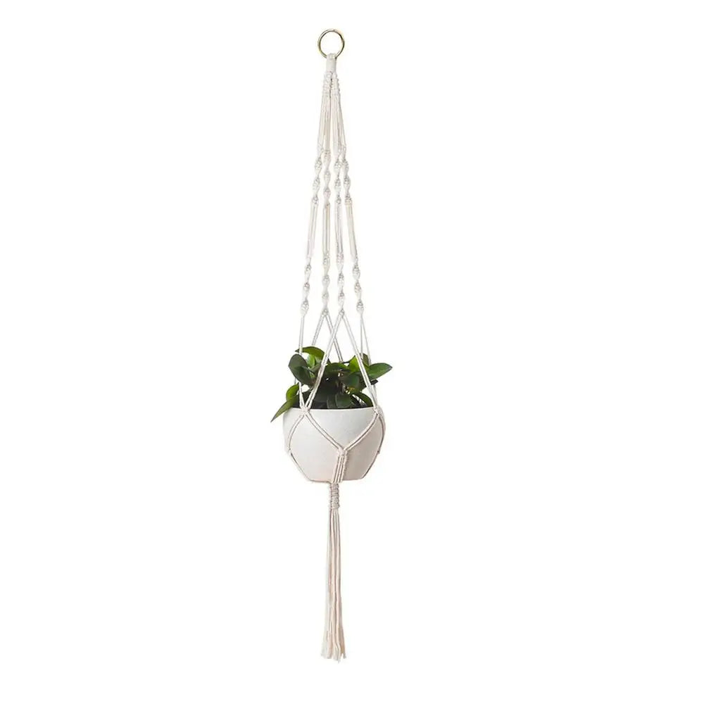 Handmade Macrame Plant Hanger Flower Pot Hanger Hanging Rope Braided Craft For Wall Decoration Countyard Garden Plant Holder