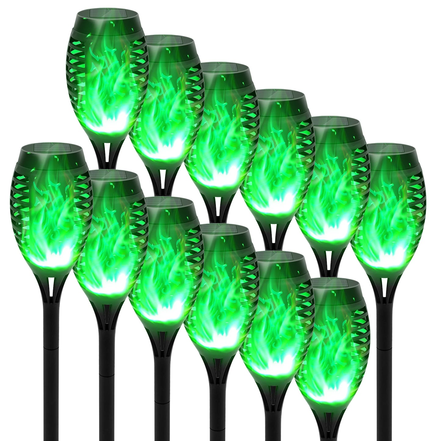Solar Flame Light Outdoor with Flickering Flame Waterproof Lawn Ground Inserted Landscape for Garden