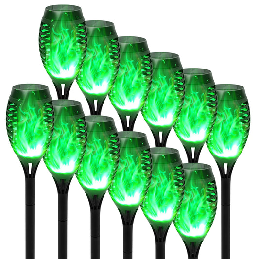 Solar Flame Light Outdoor with Flickering Flame Waterproof Lawn Ground Inserted Landscape for Garden