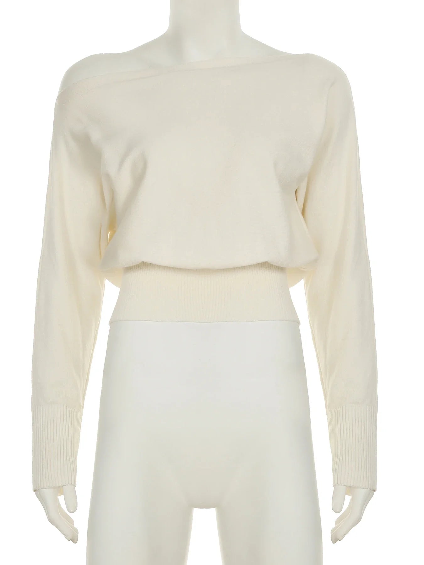 Solid Off-Shoulder Sweater Loose Slash Neck Long Sleeve Knitted Pullovers Women Autumn Winter Fashion