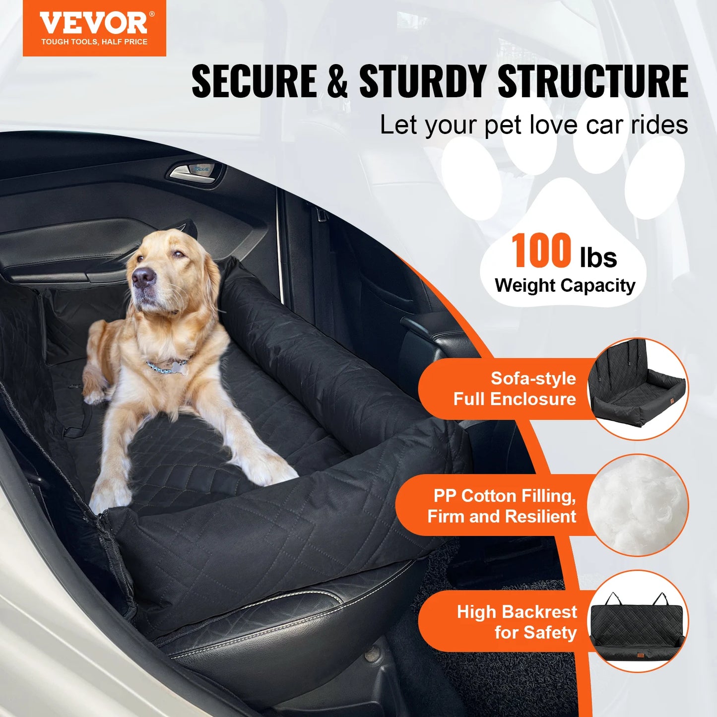 VEVOR Dog Car Seat Waterproof Dog Booster Seat