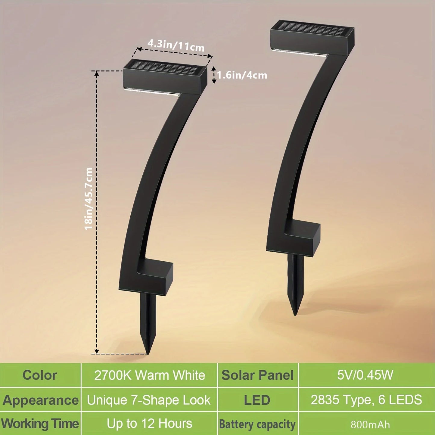 6Pack Bright Solar Outdoor Lights Pathway, 12 Hrs Solar Garden Lights, Auto On/Off