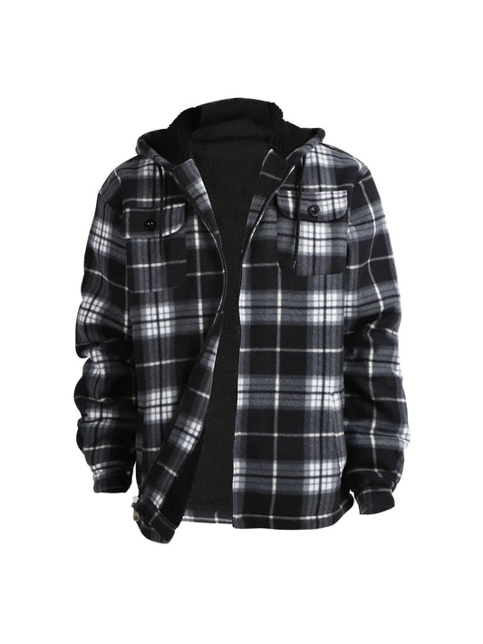 Men's high-end fashionable casual windproof and warm hooded winter jacket