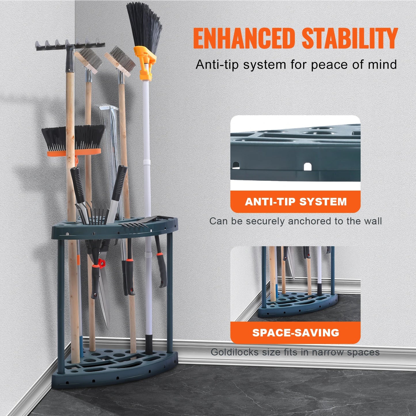 VEVOR 19 Slots Garden Tool Organizer Outdoor