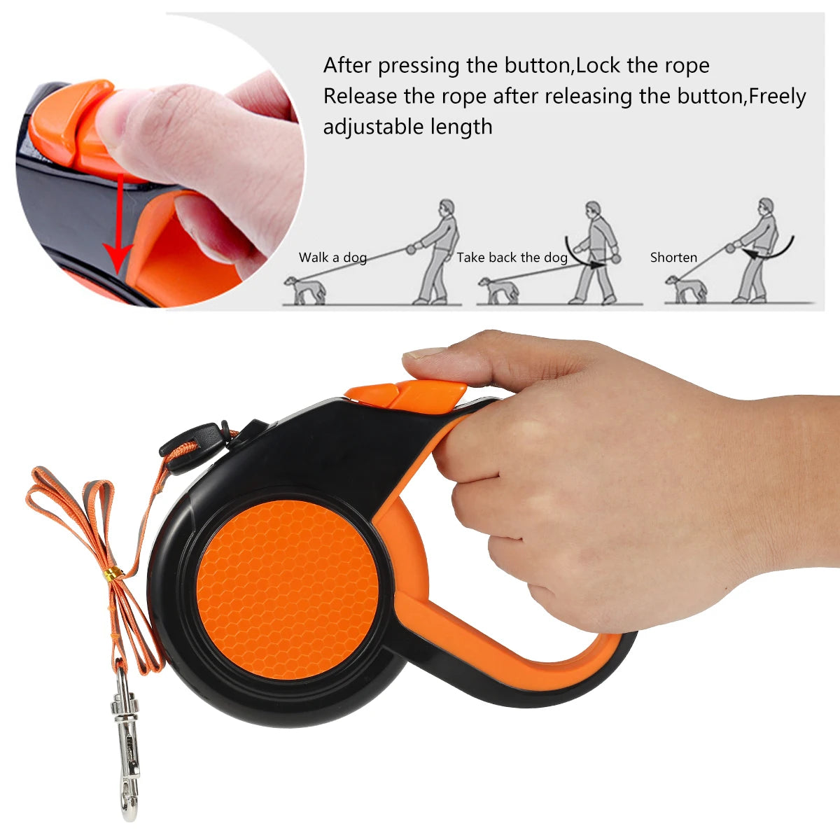 8M Retractable Dog Lead Heavy Duty Pet Walking Leash  Non-Slip Handle for Small Medium Large Dogs