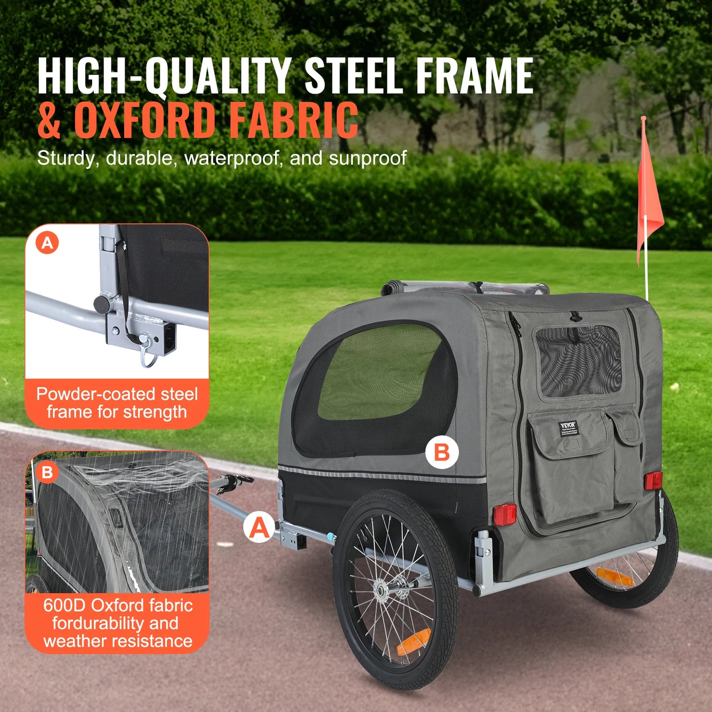 Pet Cart Bicycle Carrier with Wheels