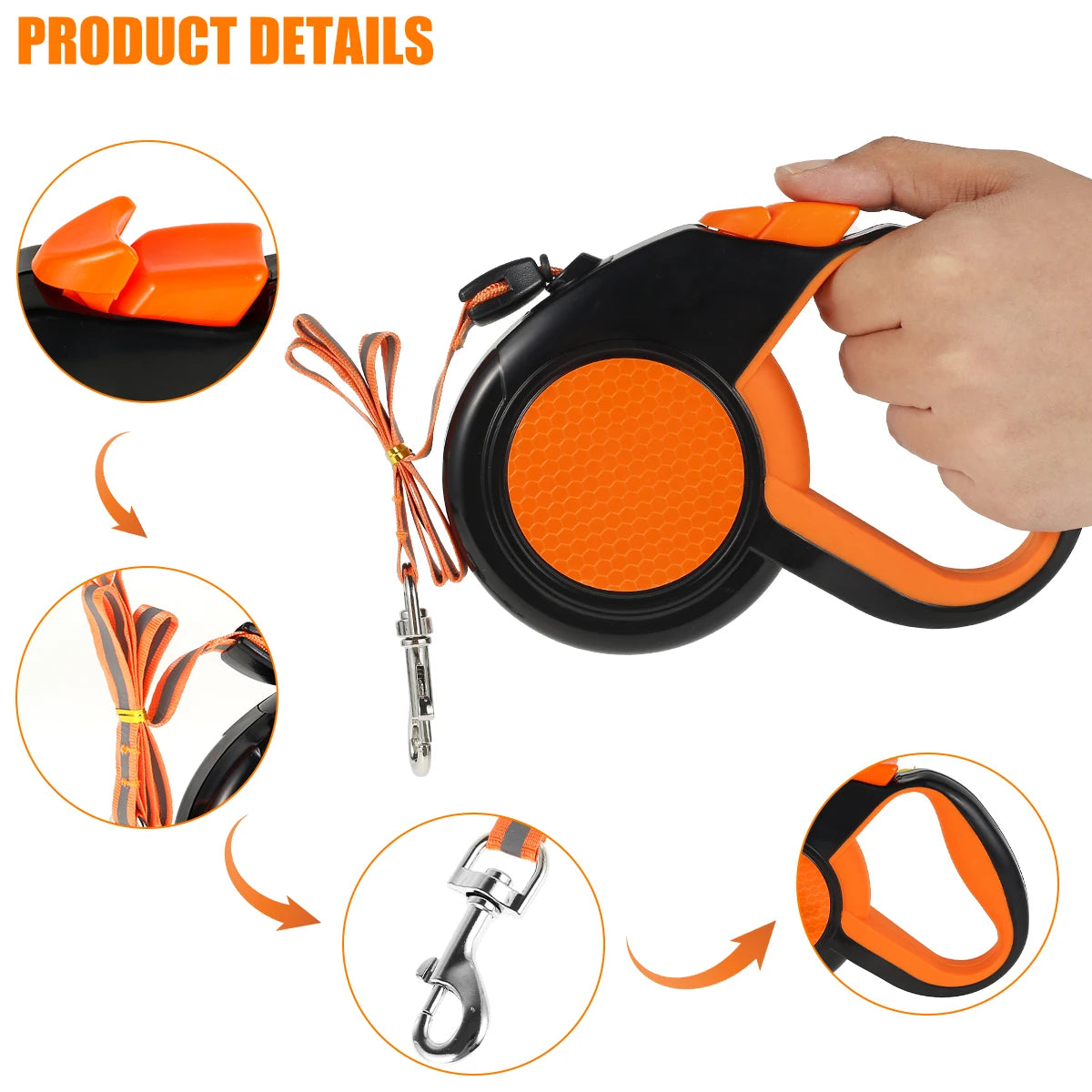 8M Retractable Dog Lead Heavy Duty Pet Walking Leash  Non-Slip Handle for Small Medium Large Dogs