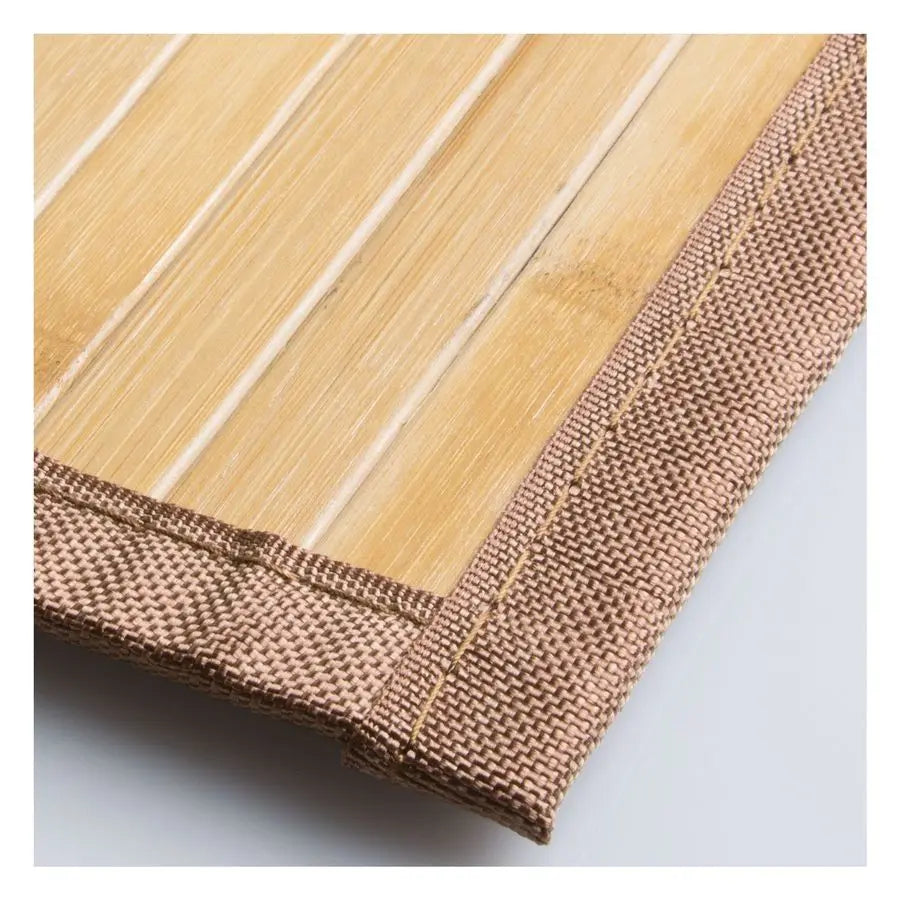 Bamboo NonSkid WaterResistant Floor Mat, The Formbu Collection 24 x 72, Natural Tan
