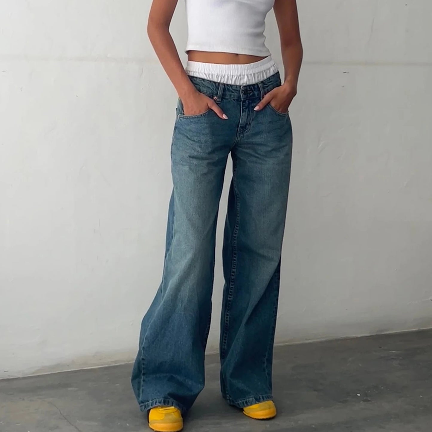 Y2K Baggy Jeans for Women Trendy Low Rise