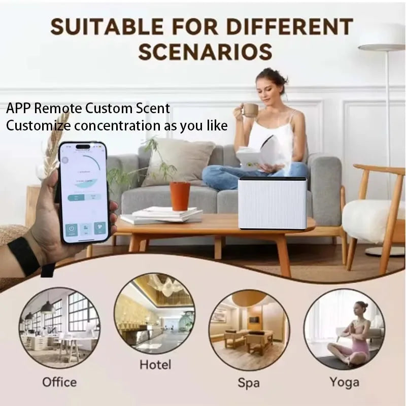 1000ML Fragrance Diffuser WIFI Bluetooth Smart Scent Air Machine For Home Hotel HVAC Aroma Diffuser Cover 4000m³ Black