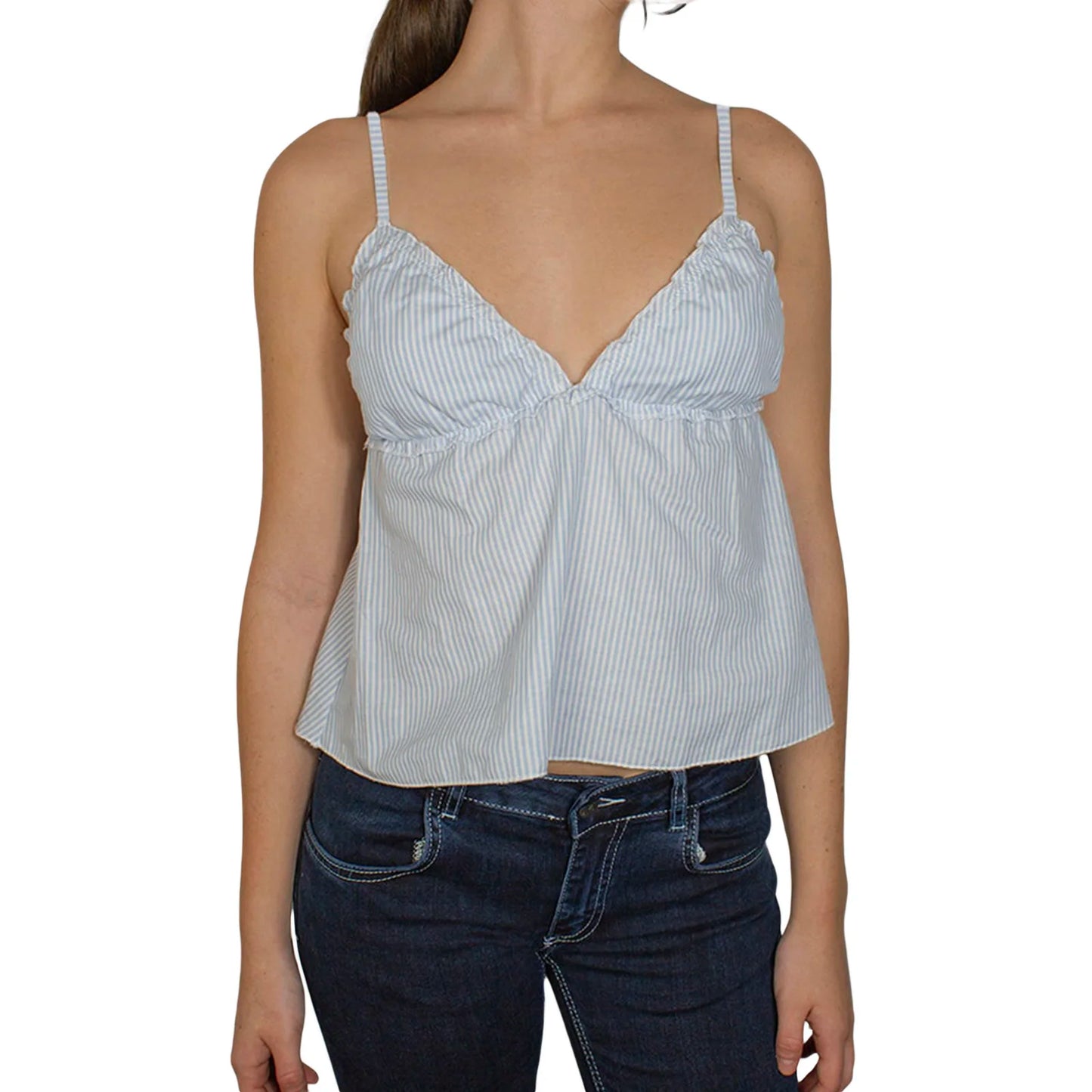 Women s Summer Striped Print V-Neck Backless