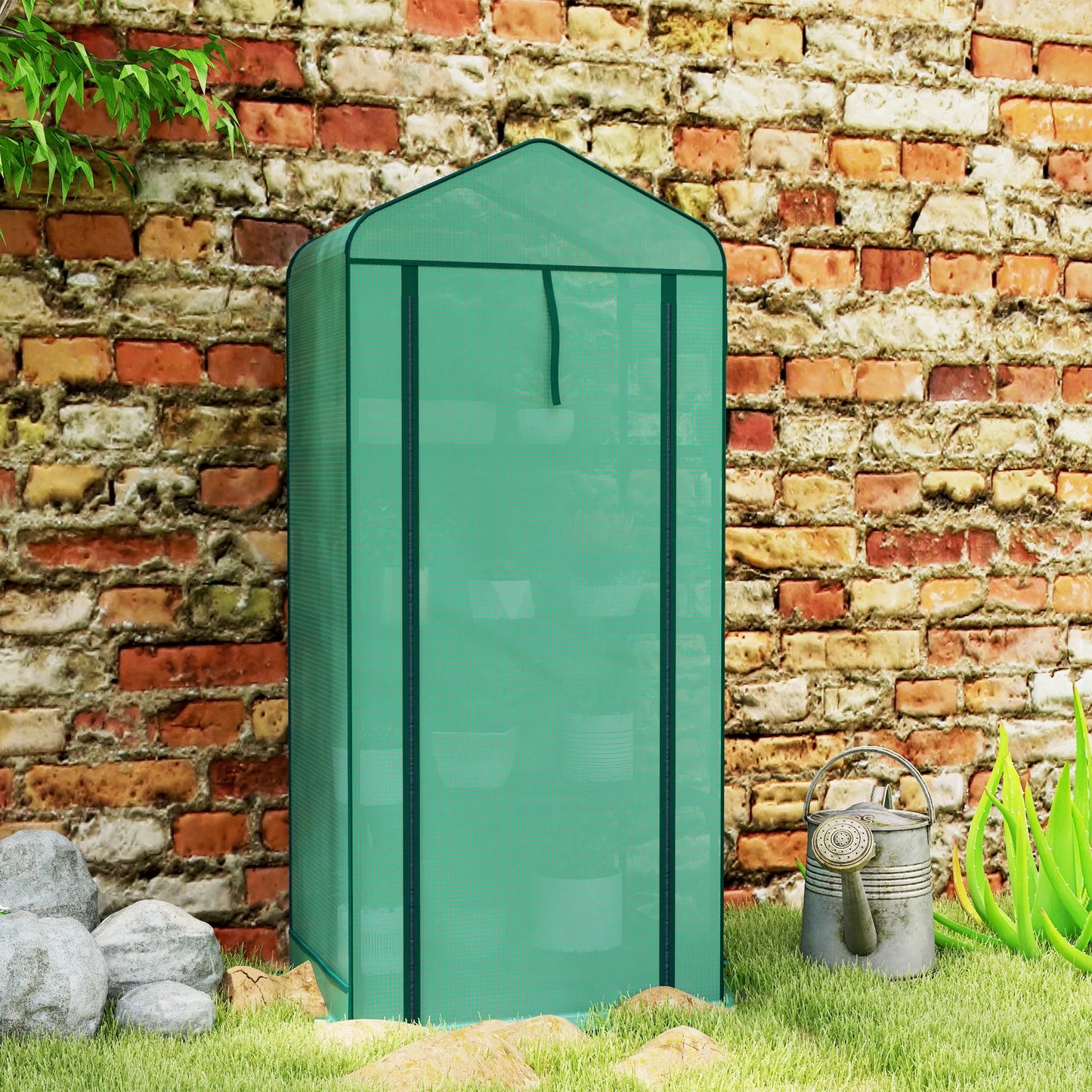 4 Tier Mini Greenhouse with Screen Roof,