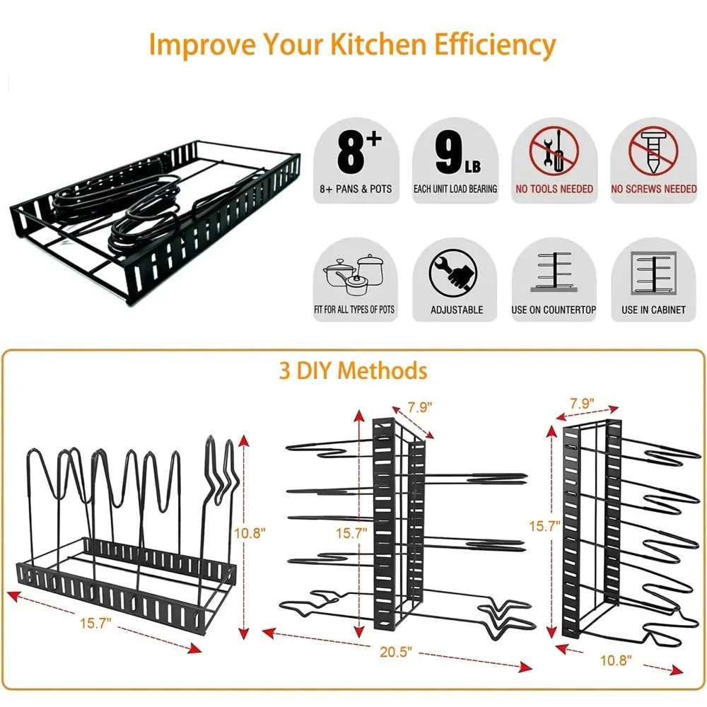 2 Pack Pot and Pan Rack,