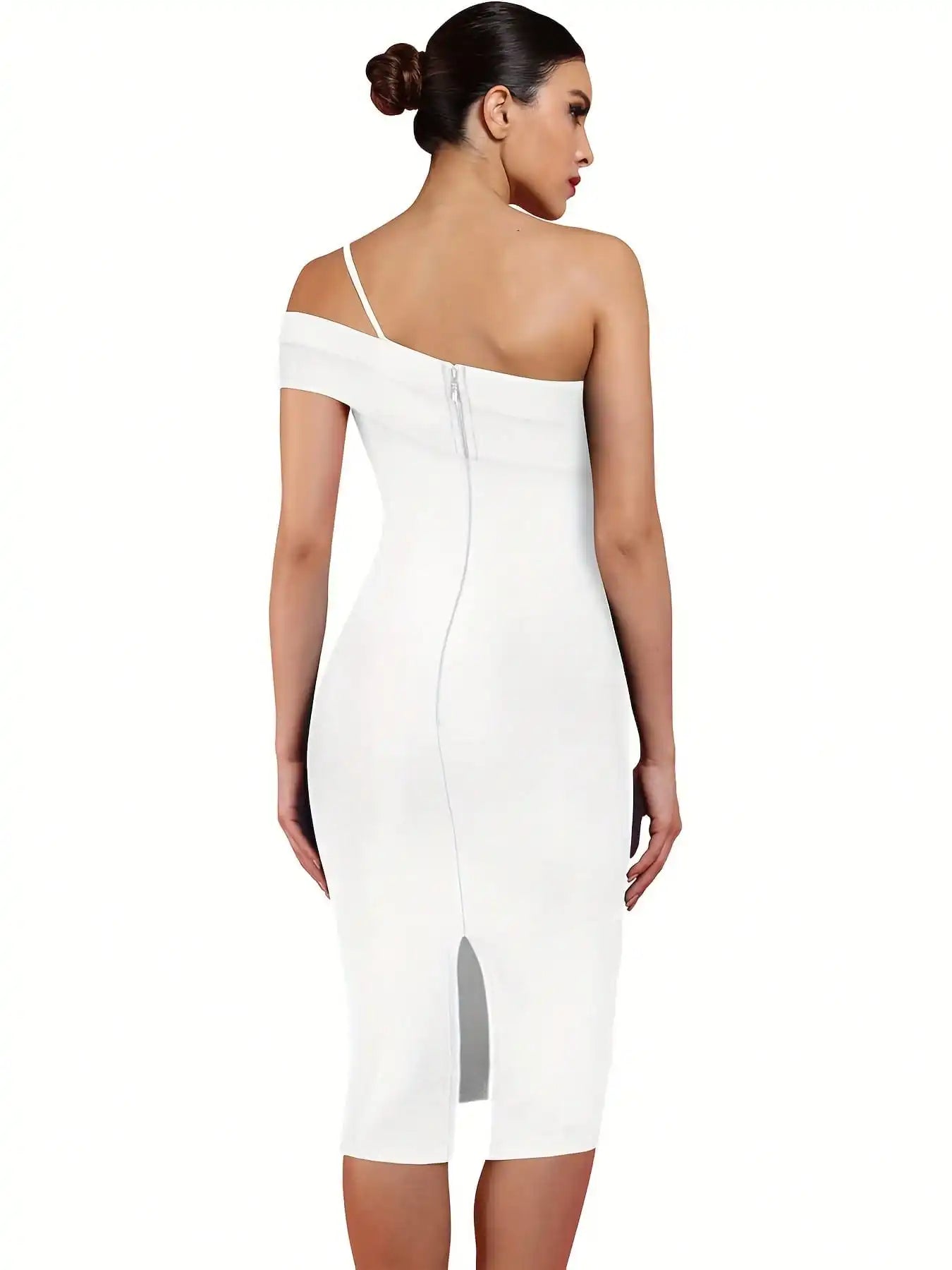 Black Bodycon Dress Evening Party Elegant Sexy One Shoulder