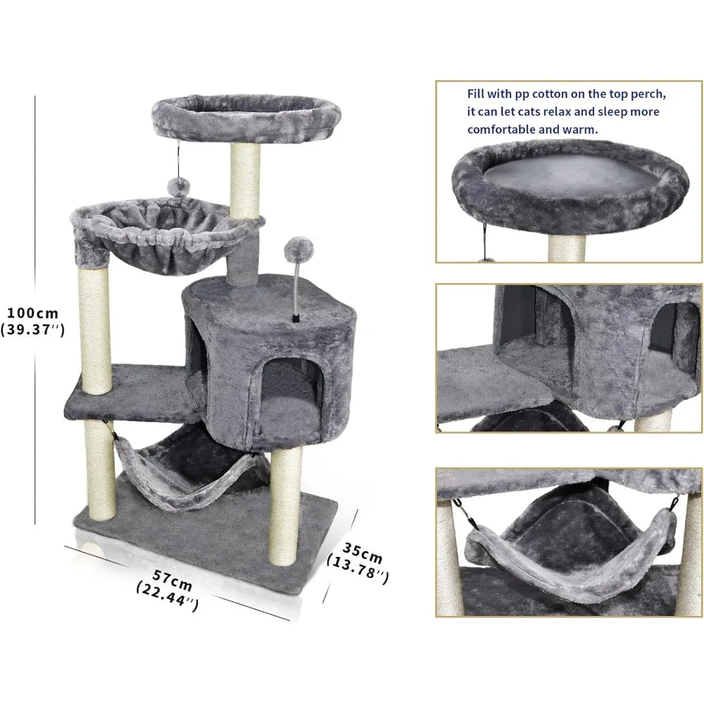 Cat Tree with Large Hammock,