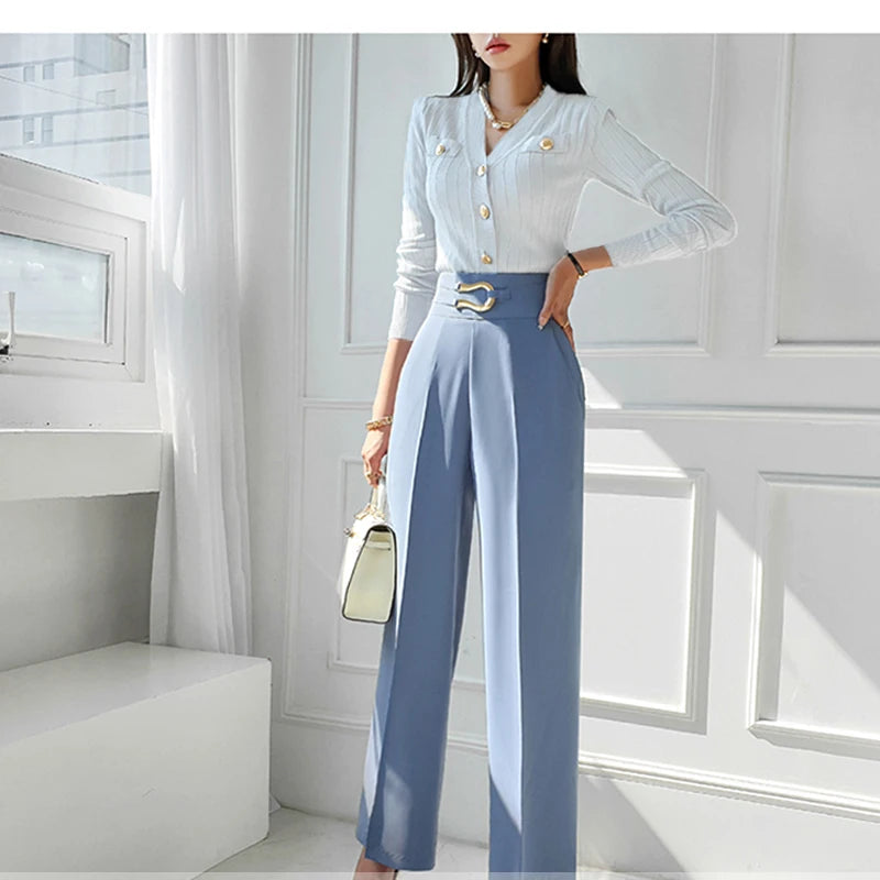 Korean Chic V-Neck Knitted Cardigan Sweater For Women Casual Basic Long Sleeve Cardigans Autumn Vintage Sweaters