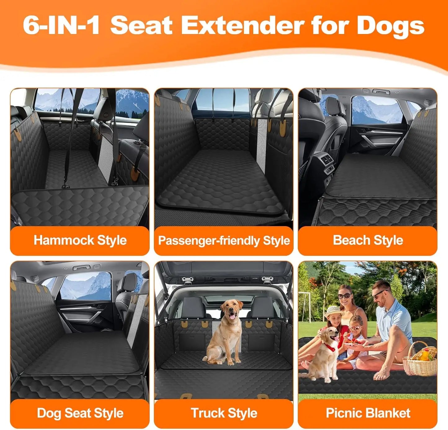 Waterproof Pet Foldable Dog Car Seat  Car Pet Seat Safety Hammock Rear Back Seat Protector