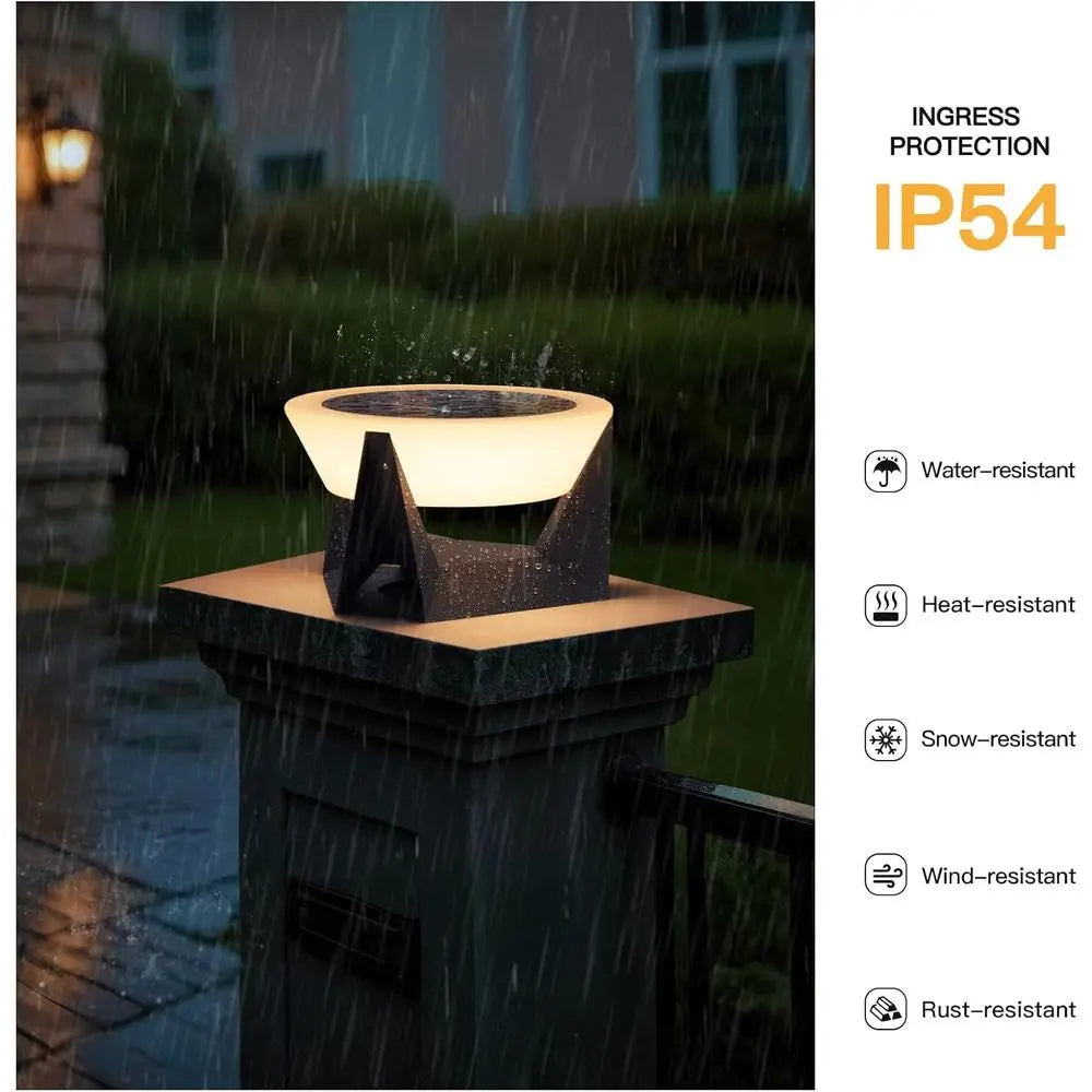 r Post Lights, 15" Outdoor Column Light Waterproo, 3000K Lighting ern Pillar Lights, Dusk to Large r Lantern, Patio LED Round