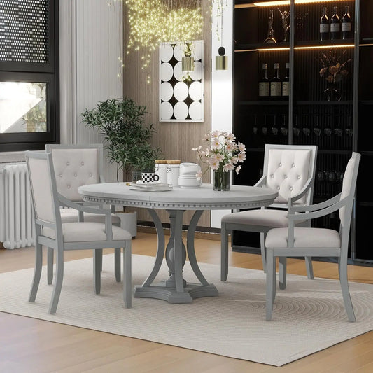 5 Piece Extendable Round Dining Table