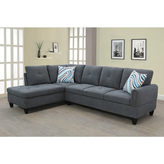 L Shape Sectional Sofa for Living Room with Ottoman