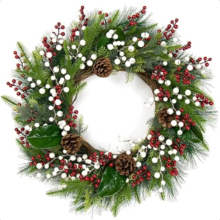 32 Pack Christmas Tree Decorations Artificial Red Berry Stems 6.5 Inch Christmas Berry Picks with Holly Berries