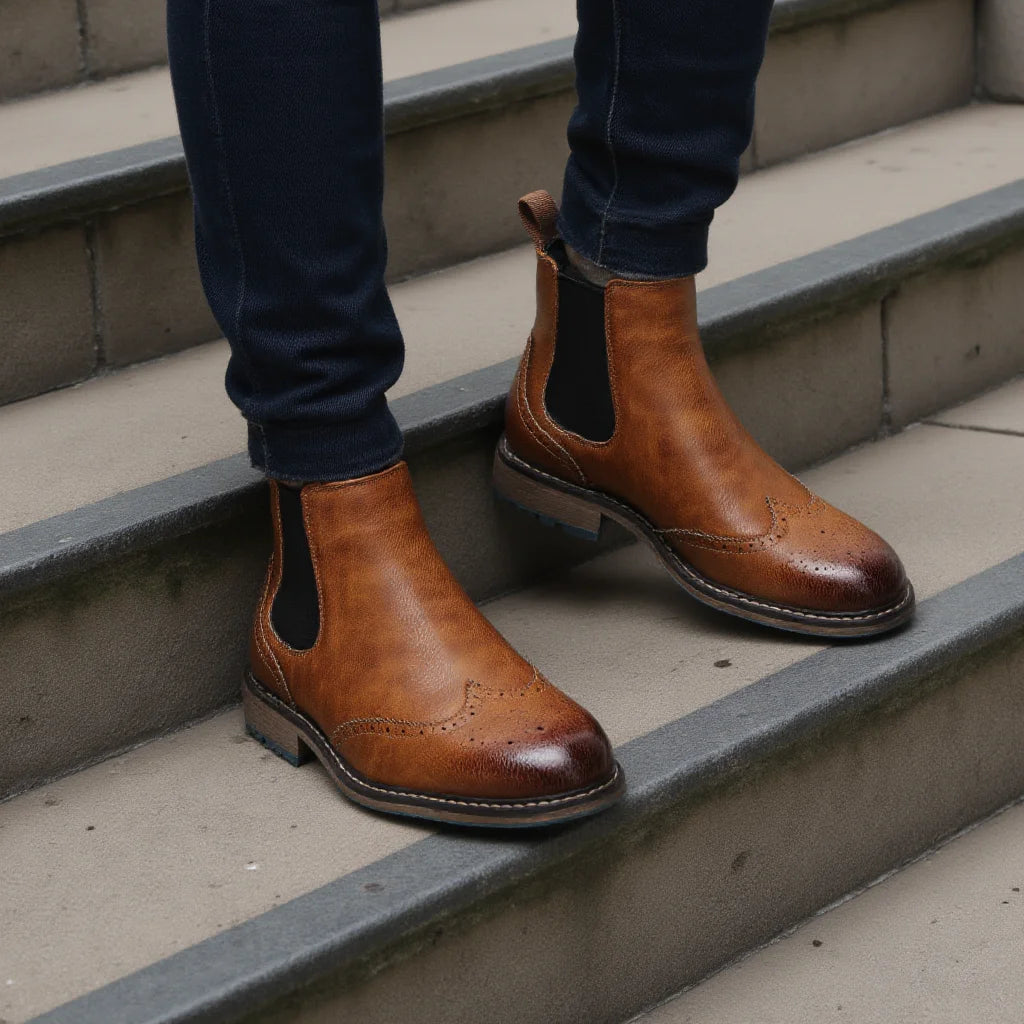 Brogue Chelsea Men Boots 2025