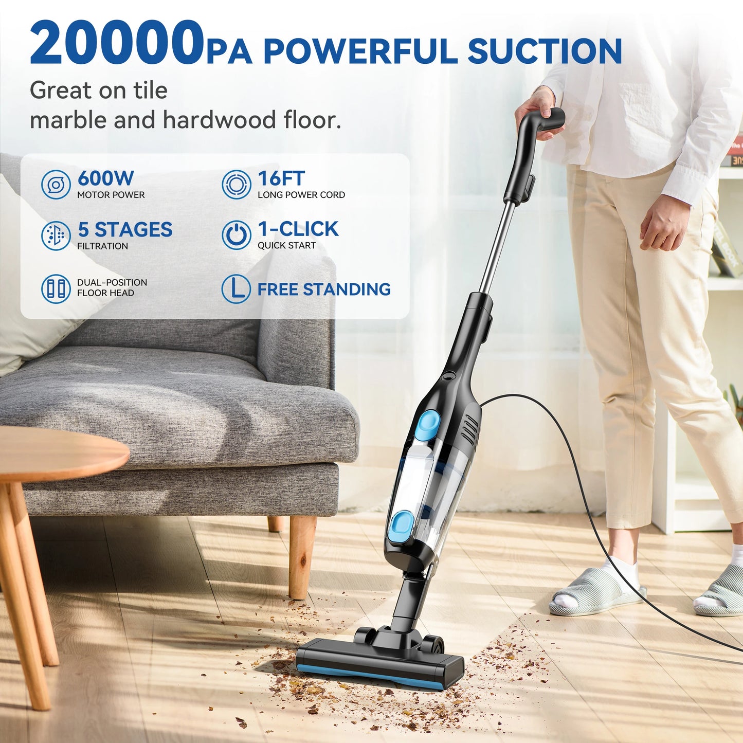 YISORA Cordless Vacuum Cleaner,