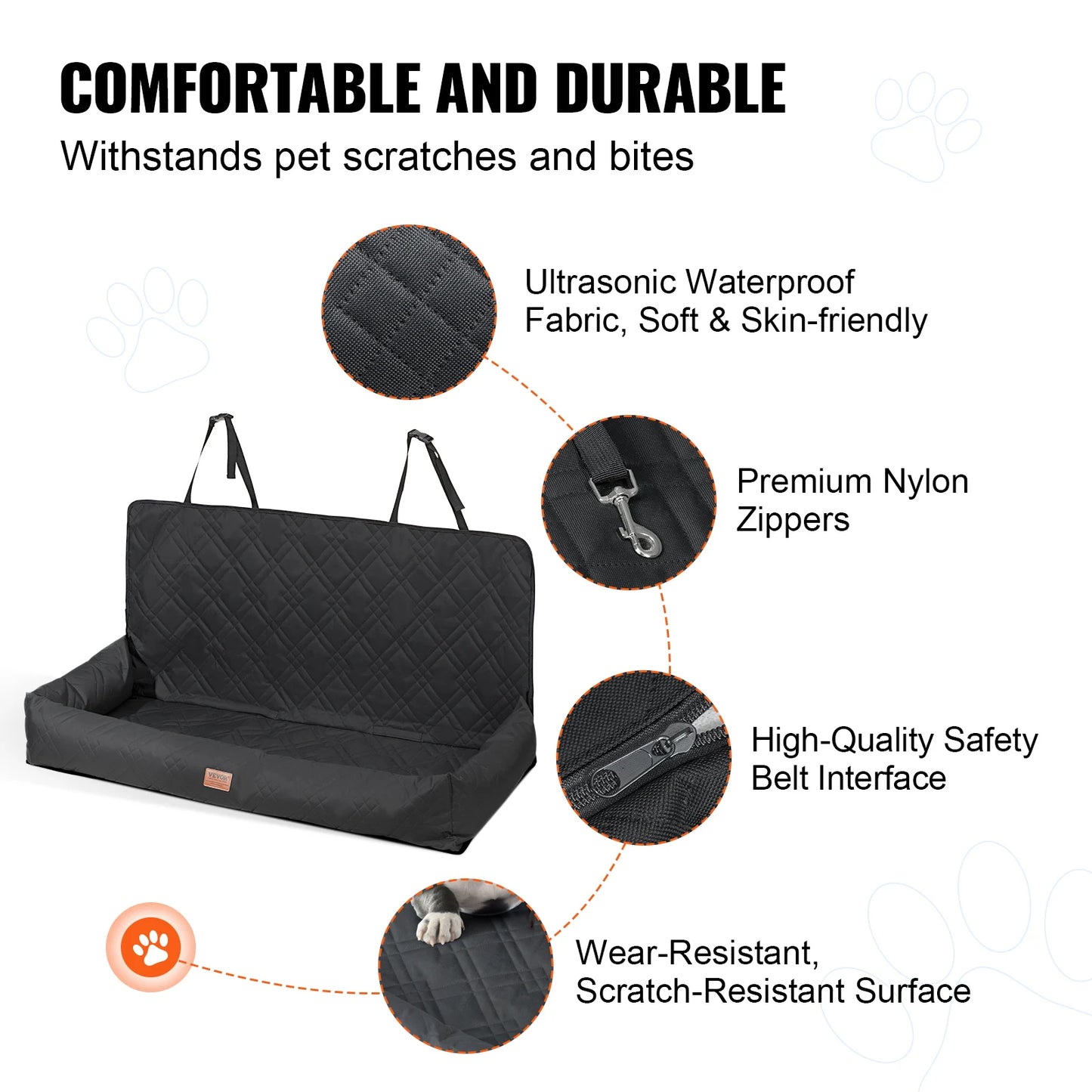 VEVOR Dog Car Seat Waterproof Dog Booster Seat
