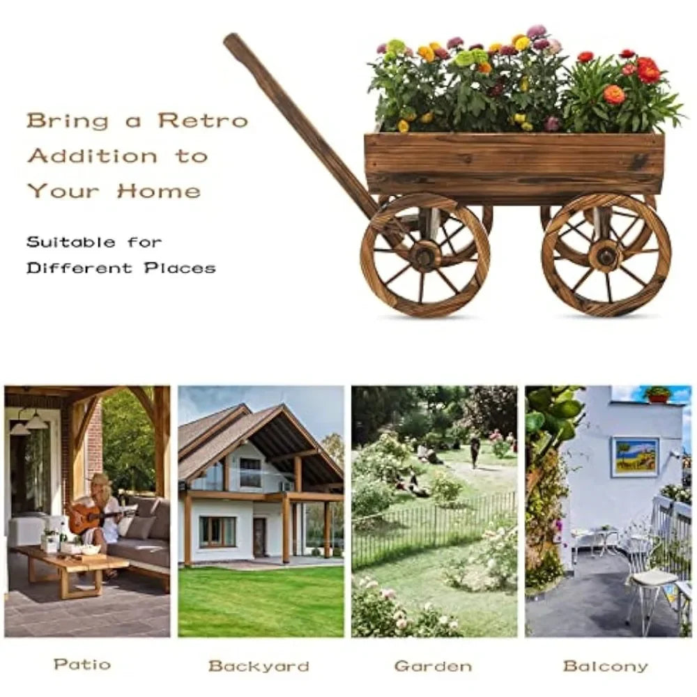 Garden Wagon Decor with Wheels