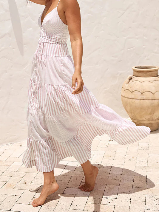 Elegant Floral Print Off-Shoulder Maxi Dress Boho Style