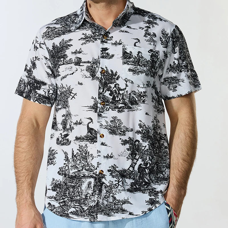 Men s Summer T-Shirt with Retro Print