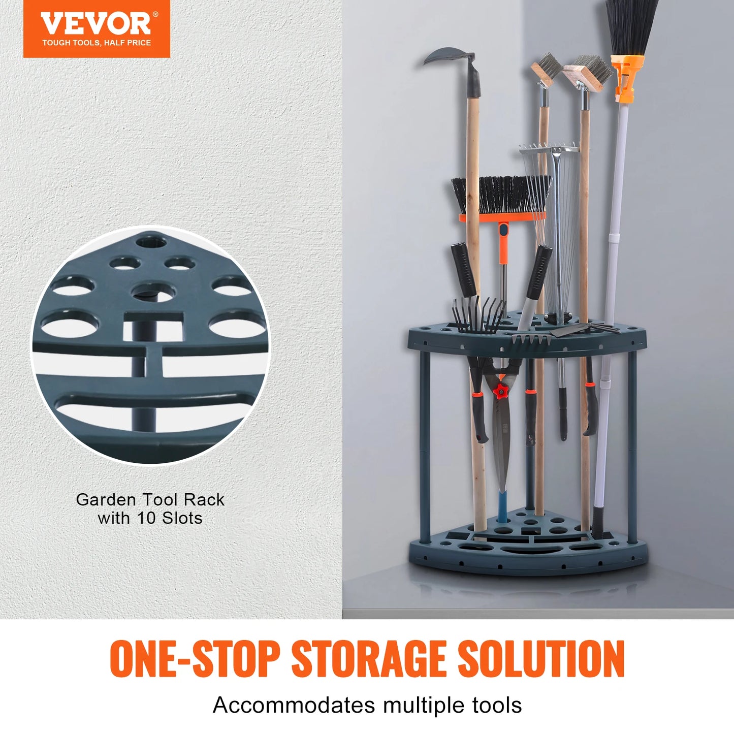 VEVOR 19 Slots Garden Tool Organizer Outdoor