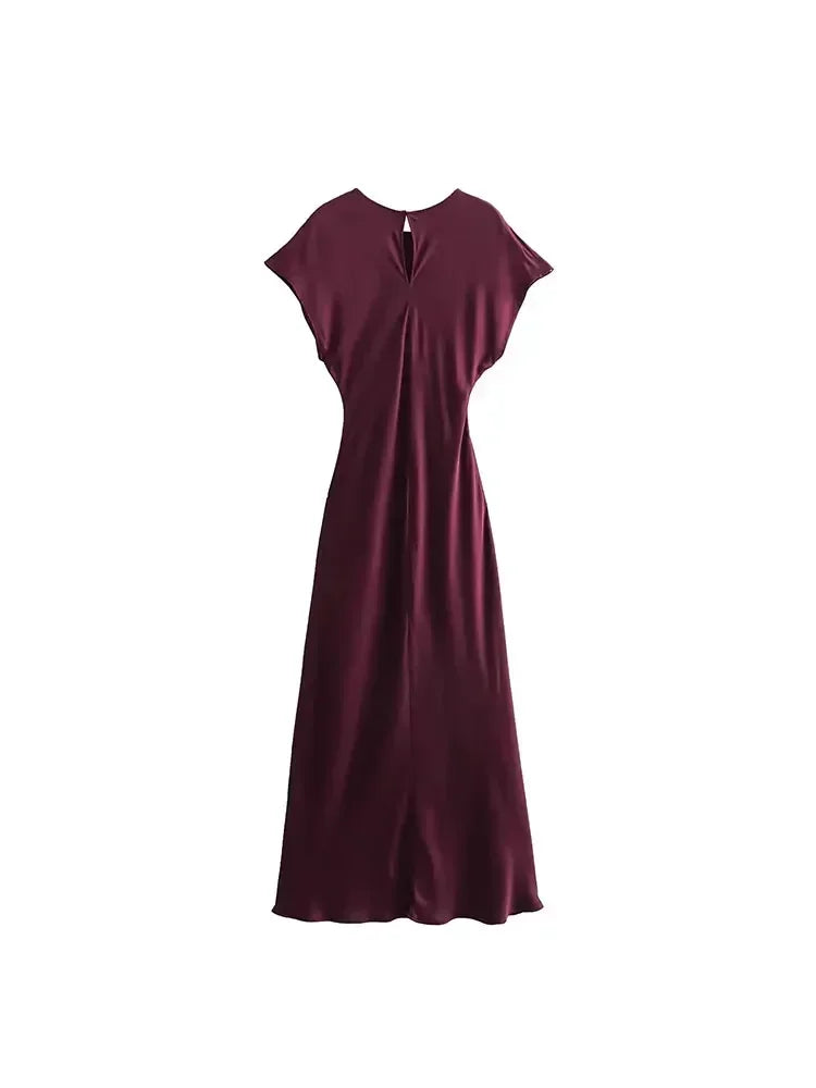 Midi Satin Dress Woman Long Dresses For Women Chic And Elegant Dresses Female Party Dress