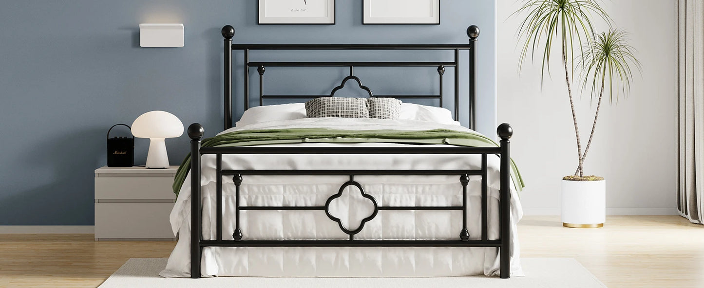 Metal Platform Bed Frame, Vintage Victorian Style