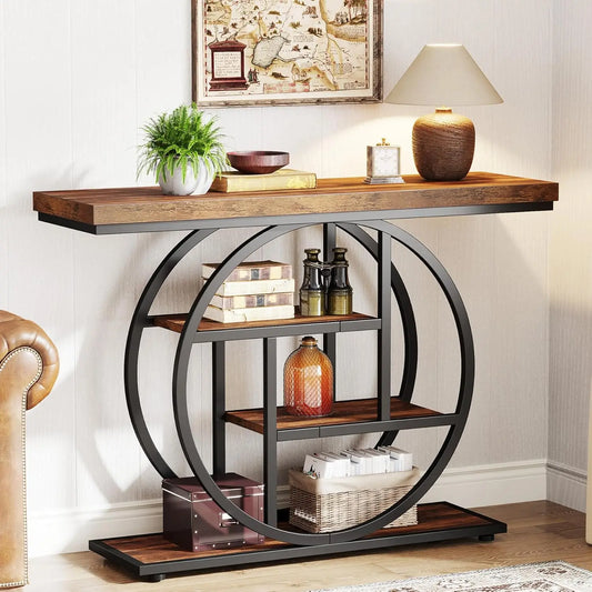 41.3" Console Table, 4-Tier Sofa Table Entryway Table