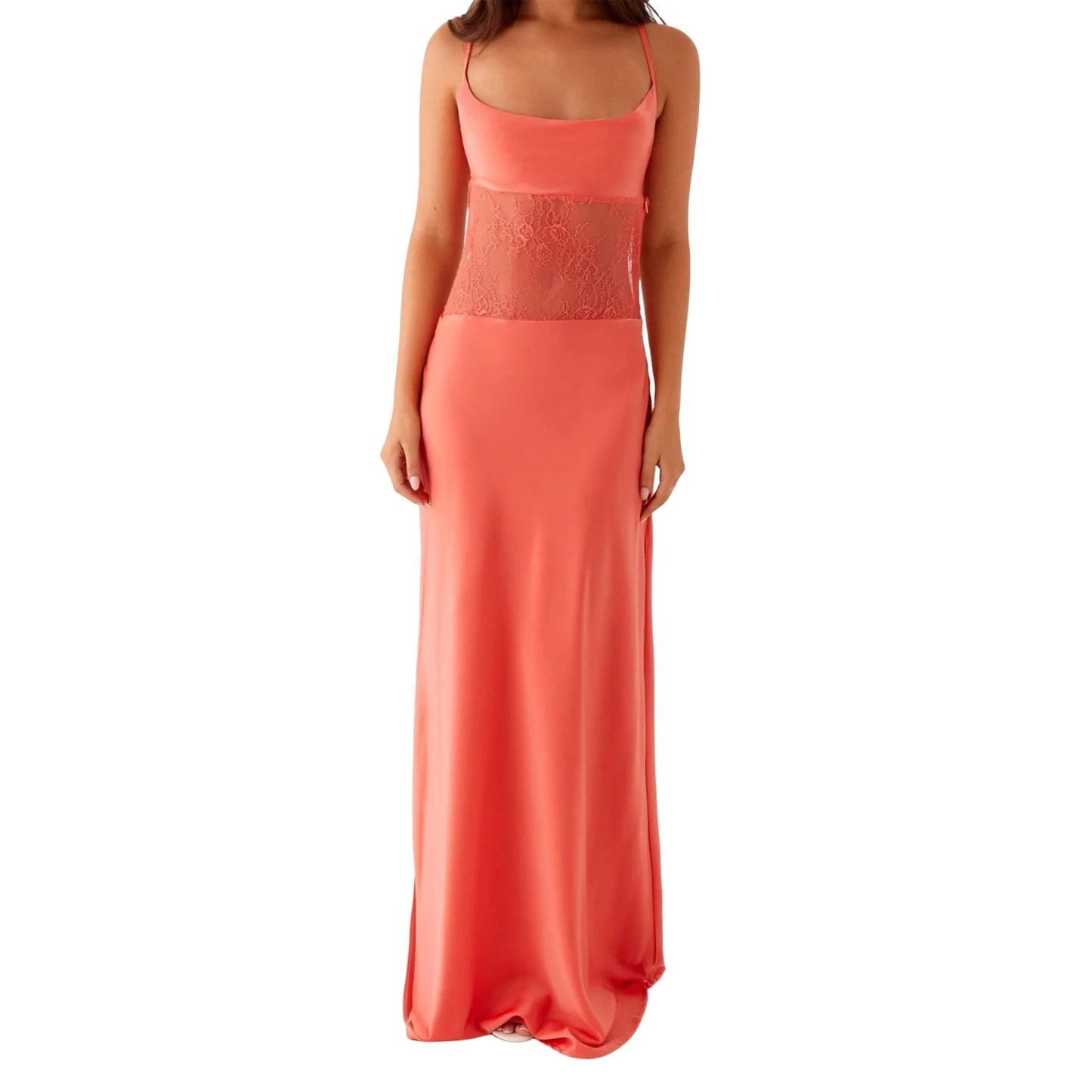 Elegant Floral Embroidered Maxi Dress with  Adjustable Spaghetti Straps