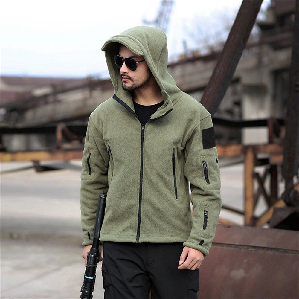 Men US Military Winter Thermal Fleece Tactical Jacket Outdoors Sports Hooded Coat Militar Softshell Hiking Outdoor Army Jacket