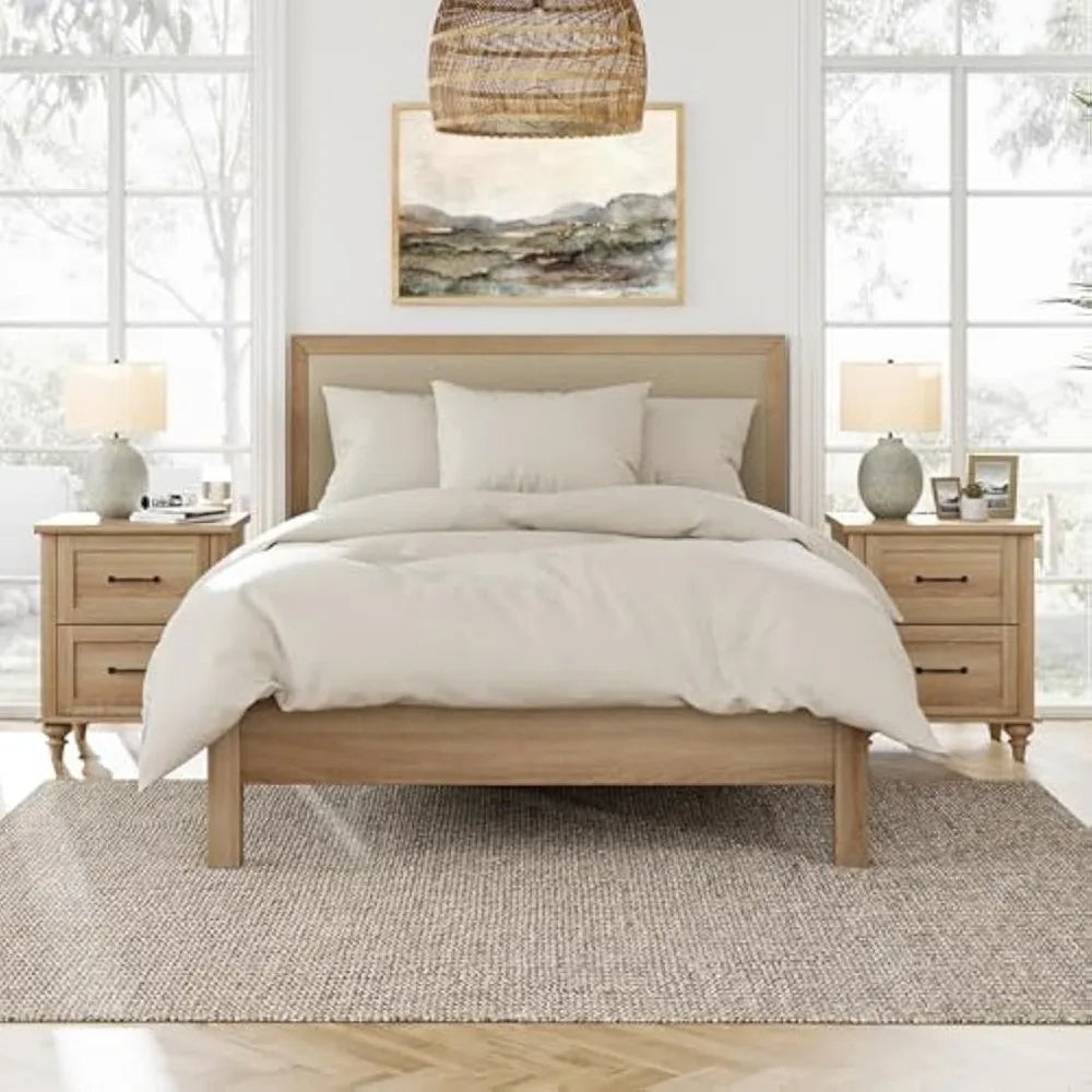 4 Piece Bedroom Set,  2 Wooden Dressers,  2 Bedside Table