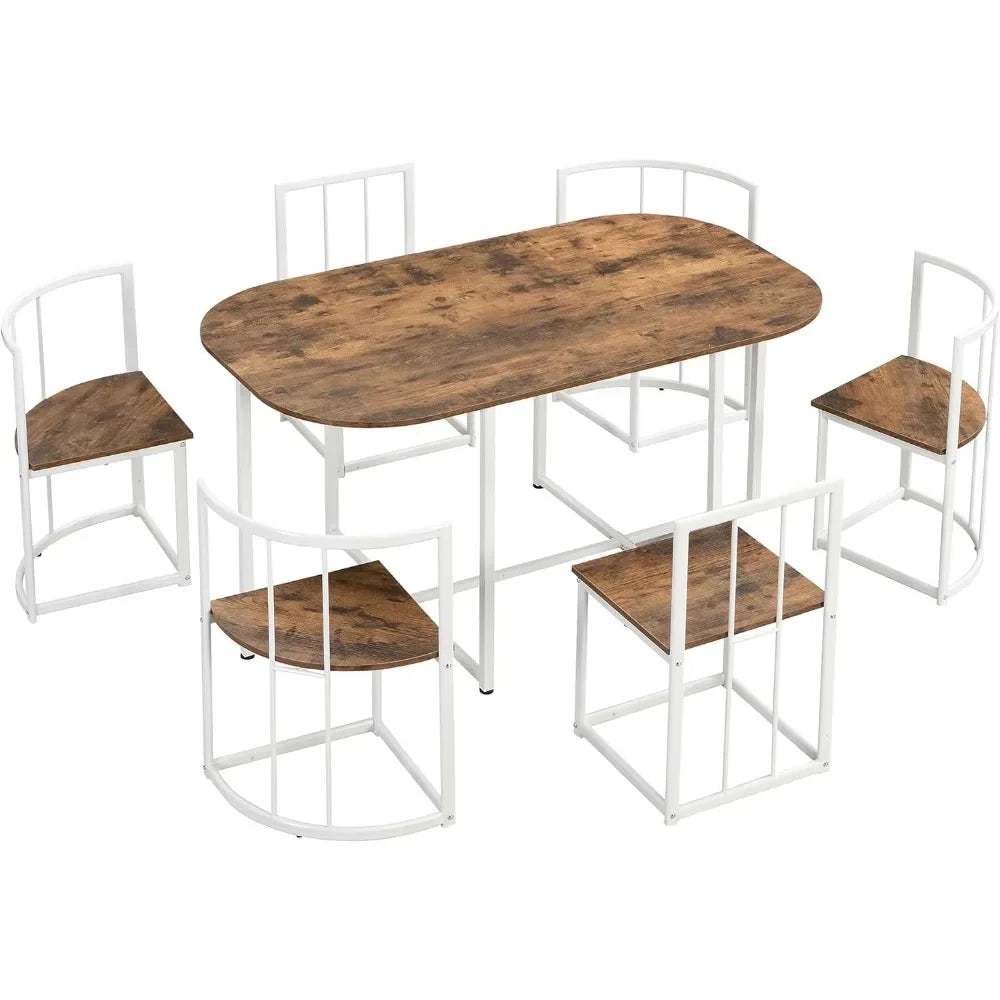 Modern 7 Piece Dining Room Table and Chairs