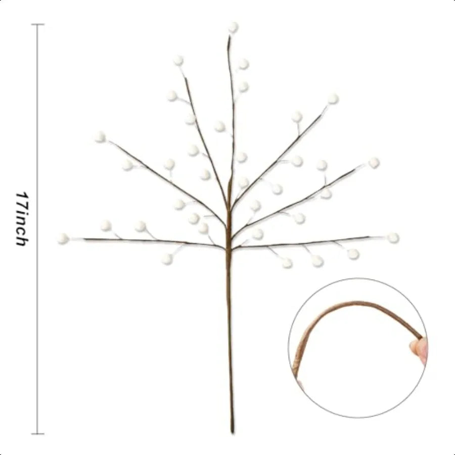 Winter Decorations 12Pcs Artificial Berry Stems White Berry Picks for Christmas Holiday Home