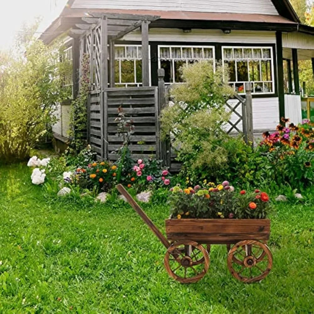 Garden Wagon Decor with Wheels