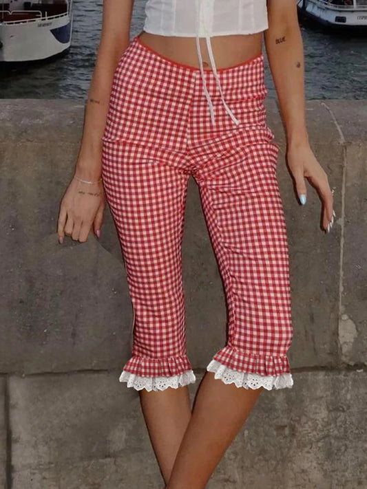 Women s Plaid Capri Pants