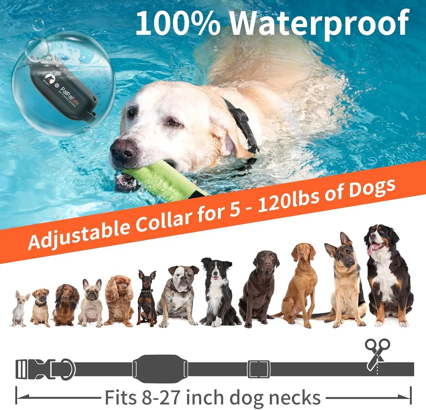 No-Shock Dog Training Collar with Remote for 2 Dogs, 9 Vibration Levels & Beeps, Waterproof Up to 120lbs