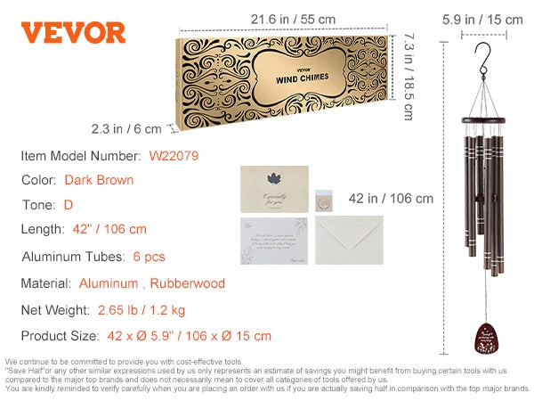 VEVOR Wind Chimes for Outside Garden