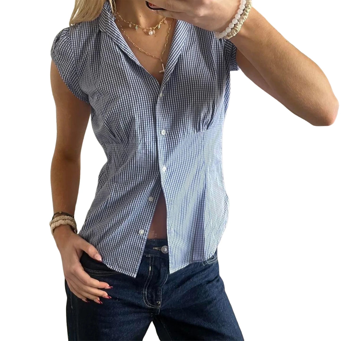 Women Floral Print Blouse V-Neck