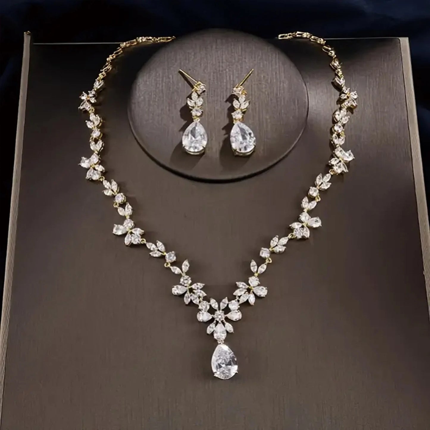 925 Silver, Zirconia Jewellery Set of 2, Necklace and EarringsHigh quality women's jewellery, Mother's Day, Birthday, Anniversar