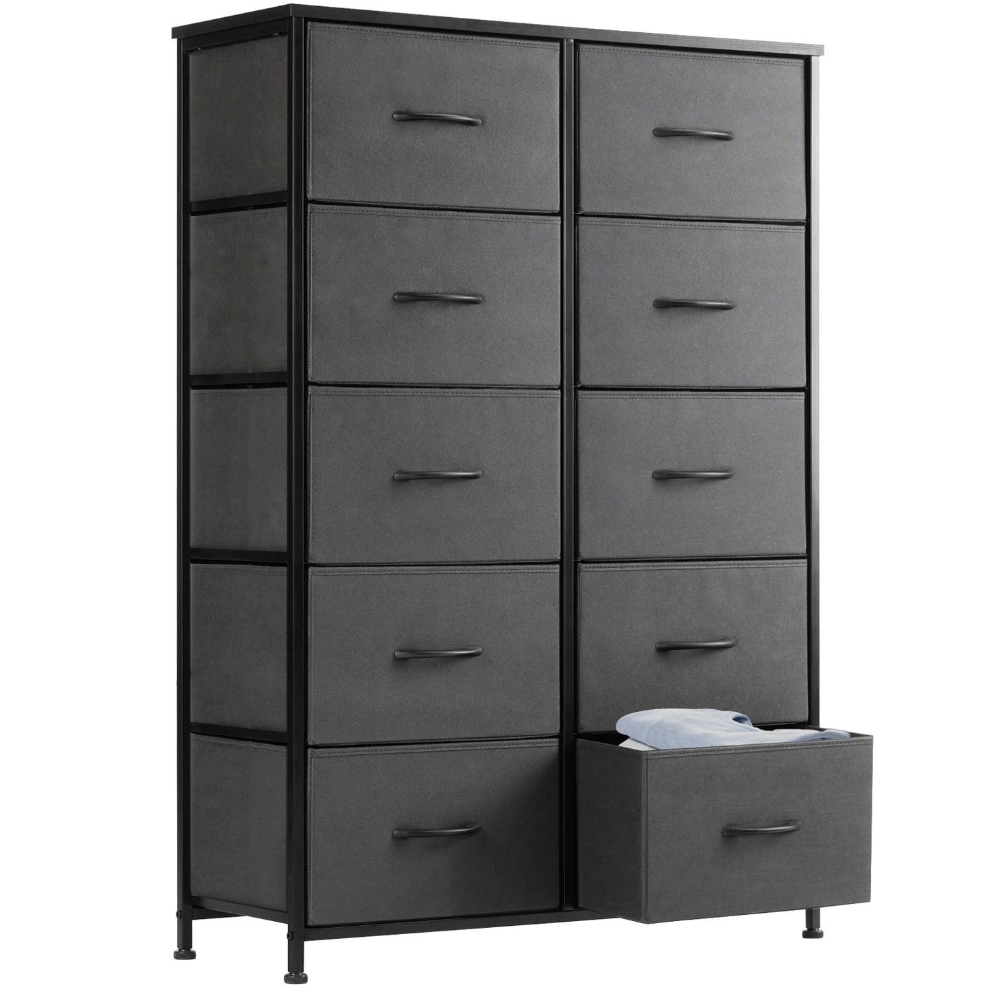 Bedroom Dresser With 10 Fabric Drawers