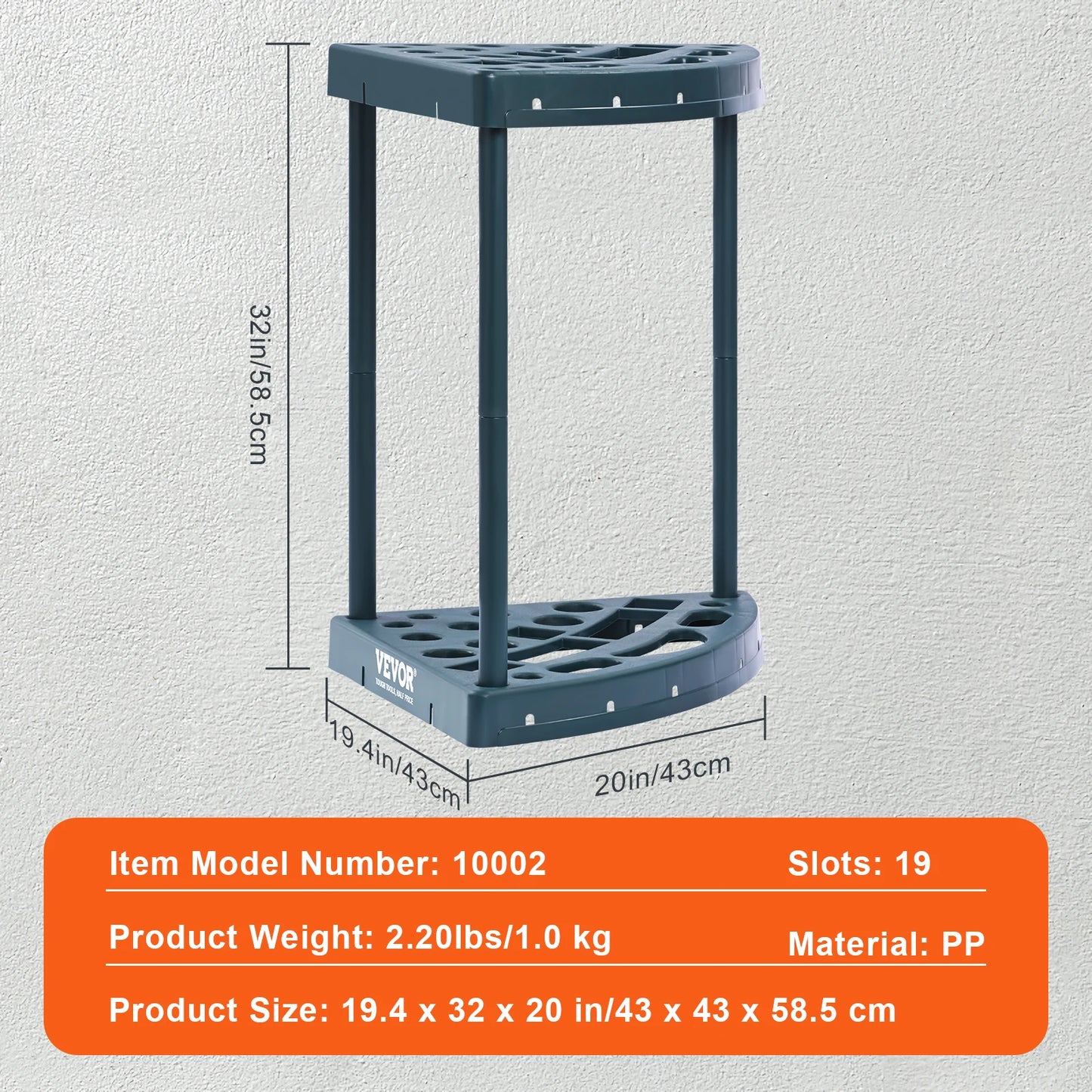 VEVOR 19 Slots Garden Tool Organizer Outdoor