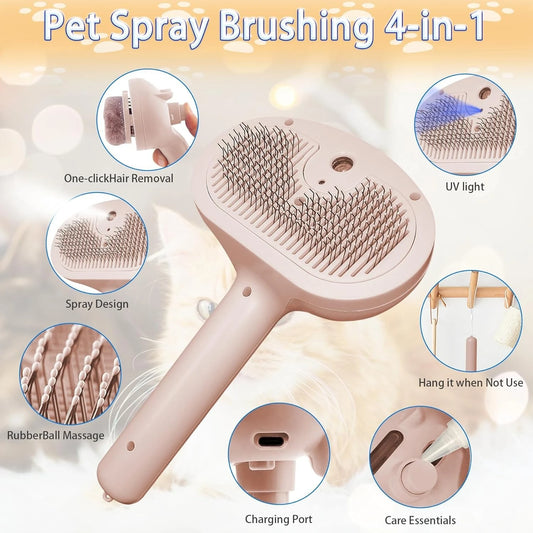 3 In 1 Self Cleaning Steamy Pet Brush -