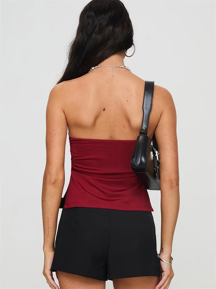 Women s Off Shoulder Ruffle Crop Tops